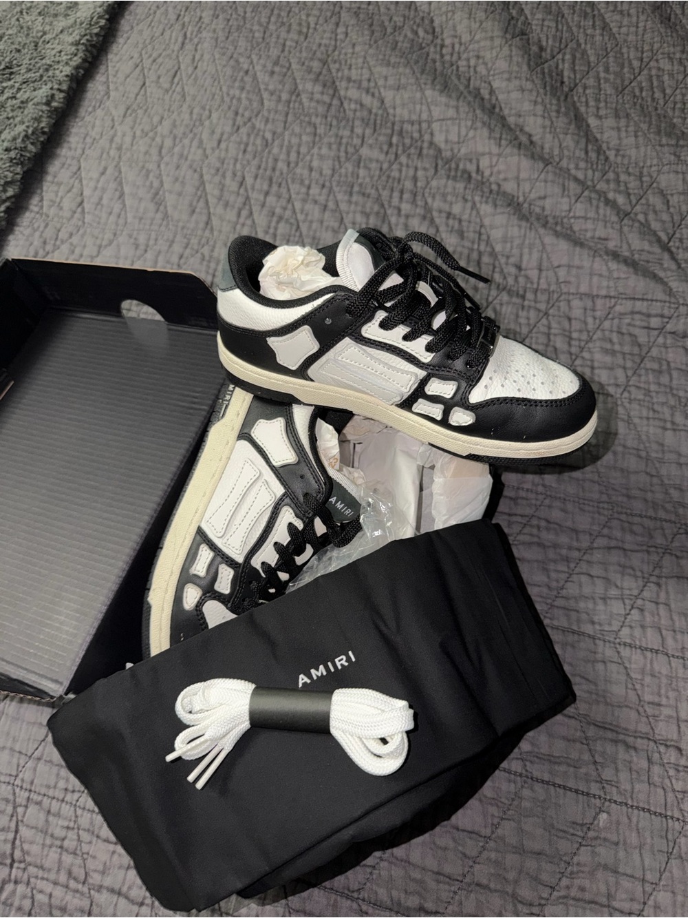 AMIRI Kids Black and White Low-Top Sneakers And AMIRI SHIRT